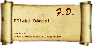 Füleki Dániel névjegykártya